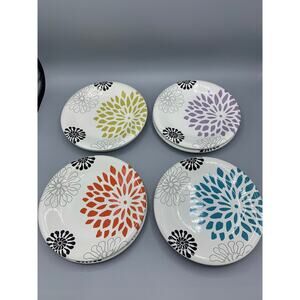Pier 1 Imports Mod Mum Plate Set of 8 Salad/Dessert 8"